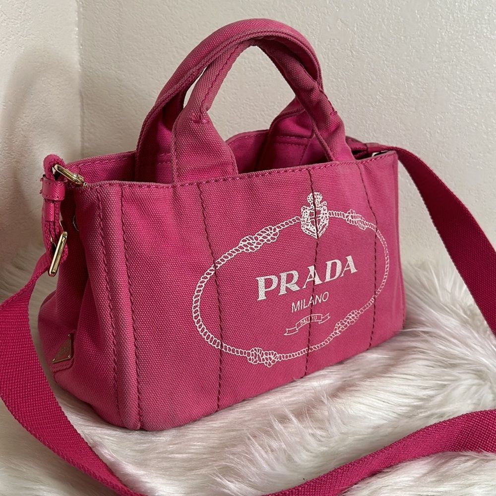 💯Authentic Prada Canapa Two Way - Small sized 🍀 - Picture 4 of 17